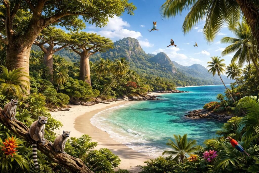 découvrez madagascar, une île enchanteresse regorgeant de paysages uniques, de faune exceptionnelle et d'aventures inoubliables pour votre prochain voyage.